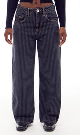 American Casual Denim Printing Loose Pockets